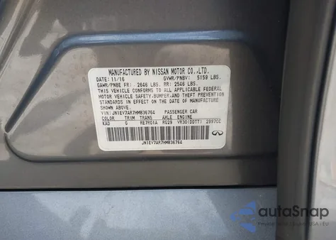 2017 Infiniti Q50 3.0T Premium z USA, uszkodzony, nr VIN JN1EV7AR7HM836764